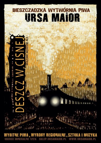 Plakat Deszcz w Cisnej, autor Ryszard Kaja, format B2