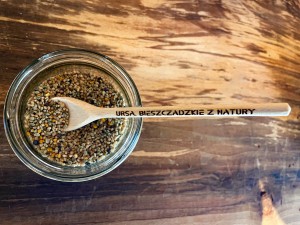 Bukowa łyżeczka Ursa do musztardy, miodu albo innych smakołyków